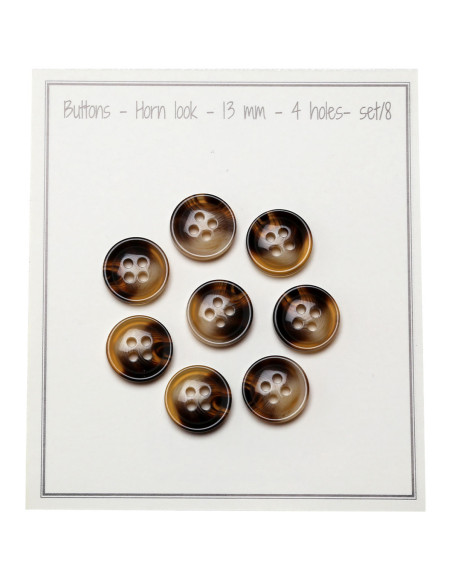 Pacote de 8 botões de 4 furos - Tartaruga