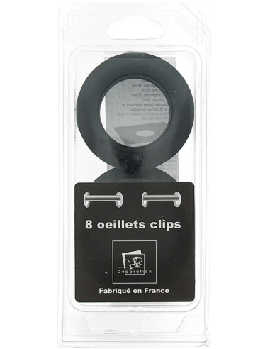 Conjunto de 8 ilhós para cortinas Ø44 mm - Fosco - Preto
