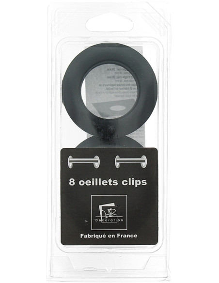 Conjunto de 8 ilhós para cortinas Ø44 mm - Fosco - Preto