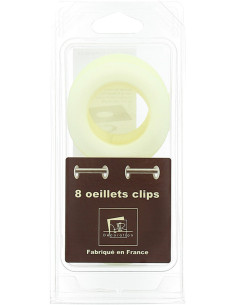 Conjunto de 8 ilhós para cortinas Ø44 mm - Fosco - Creme 2