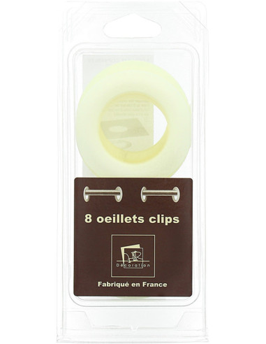 Conjunto de 8 ilhós para cortinas Ø44 mm - Fosco - Creme