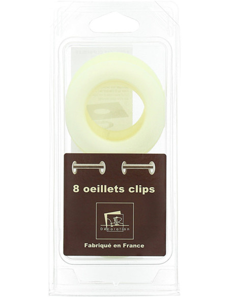 Conjunto de 8 ilhós para cortinas Ø44 mm - Fosco - Creme