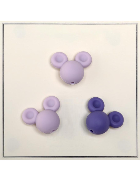 Contas de silicone Mickey para chocalhos, prendedor de chupeta para bebê