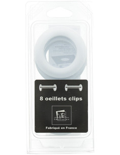 Conjunto de 8 ilhós para cortinas Ø44 mm - Fosco - Branco 2