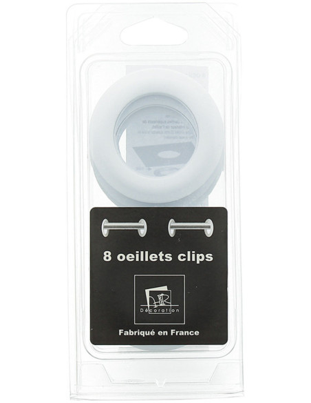 Conjunto de 8 ilhós para cortinas Ø44 mm - Fosco - Branco
