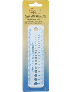 Régua de medição para agulhas de tricô