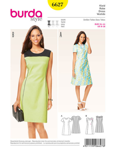Molde de vestido - Burda 6627