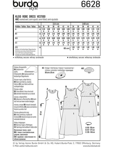 Molde de vestido - Burda 6628