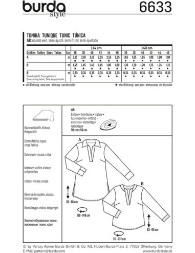 Molde de túnica - Burda 6633