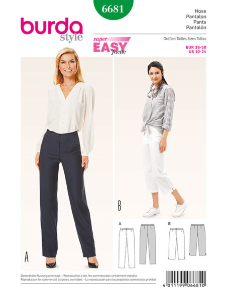 Molde de calça - Burda 6681