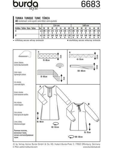 Molde de túnica - Burda 6683