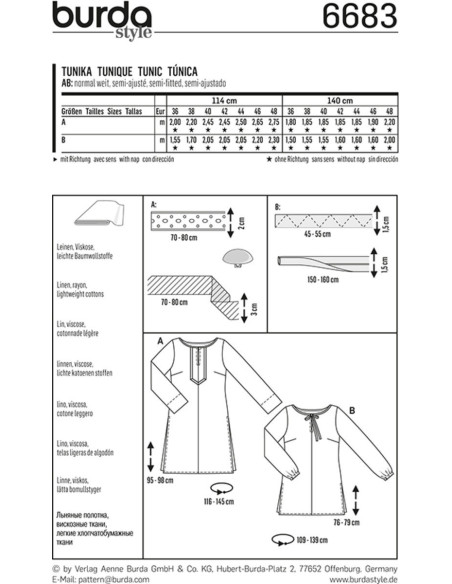 Molde de túnica - Burda 6683