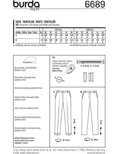 Molde de calça - Burda 6689 2