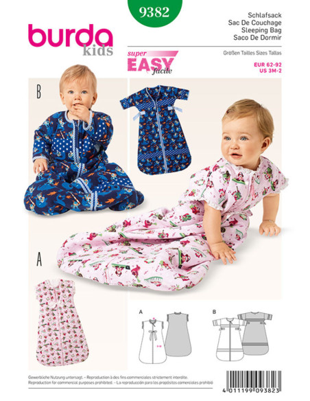Molde de saco de dormir - Burda 9382