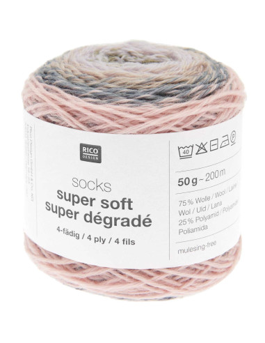 Lã para meias Socks Super Soft Dégradé Rico Design