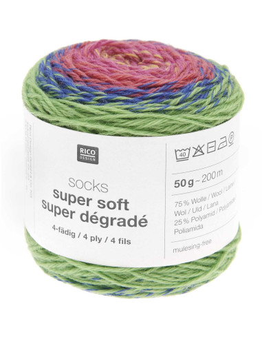Lã para meias Socks Super Soft Dégradé Rico Design
