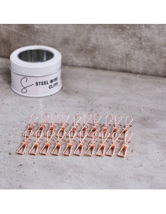Caixa de grampos de metal - Ouro rosa 2