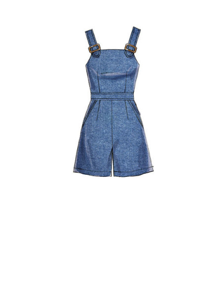 Molde de vestidos, cinto, macacão curto e macacão - McCall's 7626