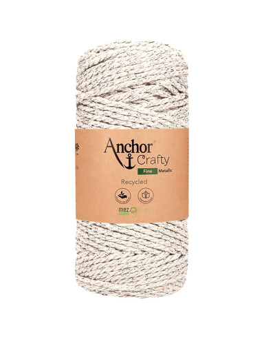 Algodão macramé reciclado Crafty Fine Metálico Anchor