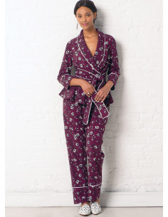 Molde de casaco, robe, calça e cinto - McCall's 7875