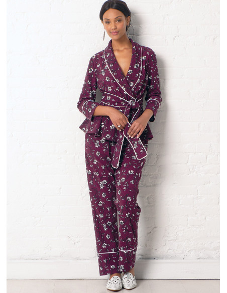Molde de casaco, robe, calça e cinto - McCall's 7875