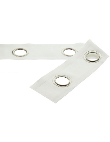 Faixa com ilhós prateados foscos - Branco