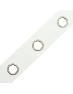 Faixa com ilhós prateados foscos - Branco 2
