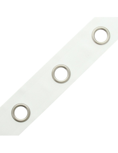 Faixa com ilhós prateados foscos - Branco