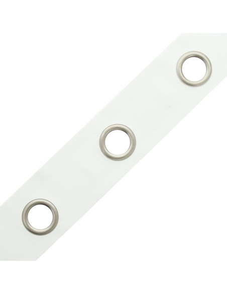 Faixa com ilhós prateados foscos - Branco