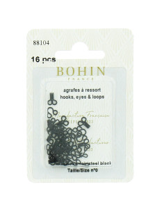 Grampeadores de metal com molas Bohin - Preto 2