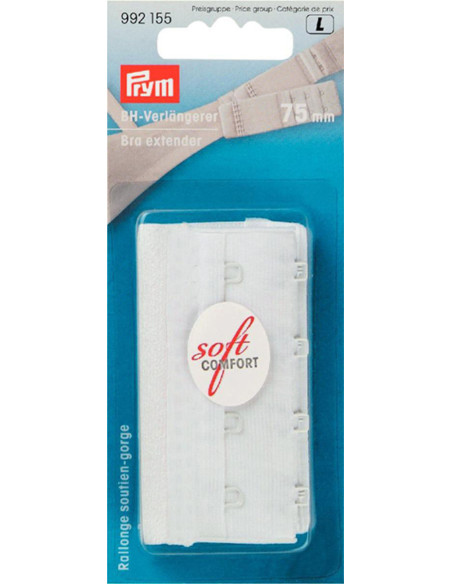 Extensor de sutiã - 75 mm - 4 colchetes - Branco
