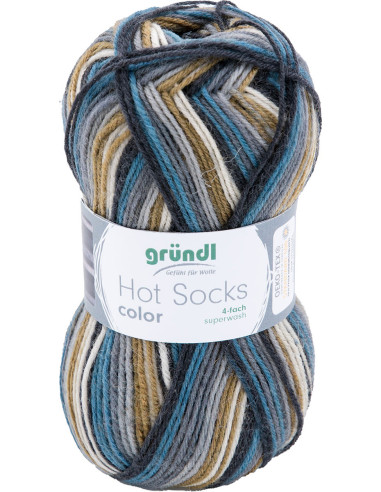 Lã para meias Hot Socks color Gründl