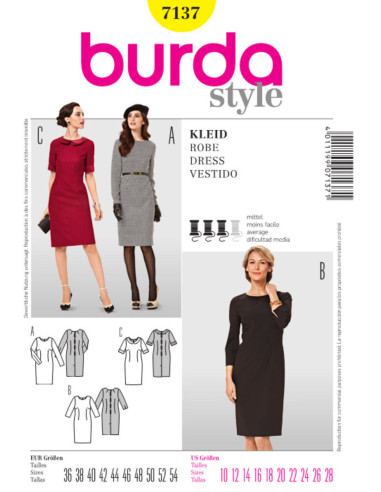Molde de vestido - Burda 7137
