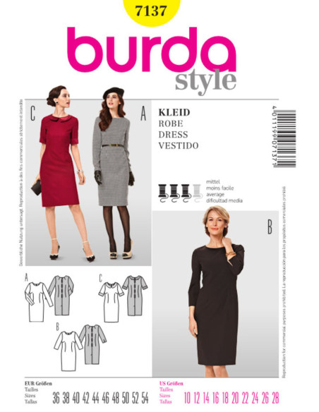 Molde de vestido - Burda 7137