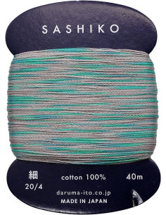Linha sashiko Daruma Kasuri multicolorida 2 cores 40 m 2