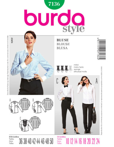 Molde de blusa - Burda 7136