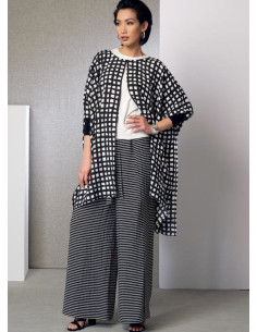 Padrão de poncho, blusa, shorts e calças - Vogue 9191