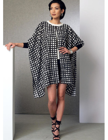 Padrão de poncho, blusa, shorts e calças - Vogue 9191