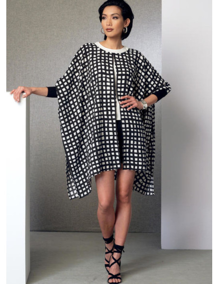 Padrão de poncho, blusa, shorts e calças - Vogue 9191