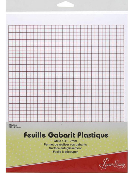 2 folhas de molde de plástico quadriculado