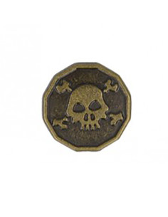 Botão de metal caveira - Bronze 2
