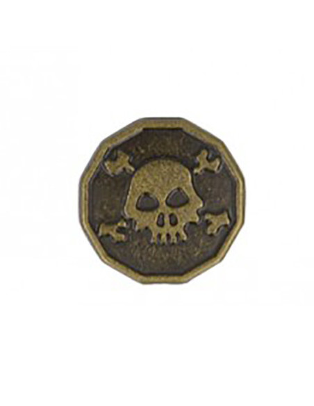 Botão de metal caveira - Bronze