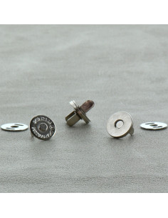 Pacote de 2 fechos magnéticos 14 mm - Prata clara