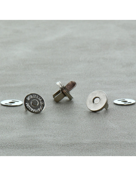 Pacote de 2 fechos magnéticos 14 mm - Prata clara