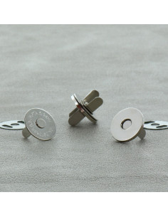 Pacote de 2 fechos magnéticos 18 mm - Prata clara