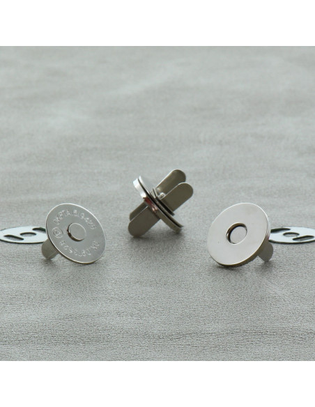 Pacote de 2 fechos magnéticos 18 mm - Prata clara