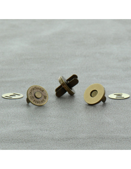 Pacote de 2 fechos magnéticos 14 mm - Bronze
