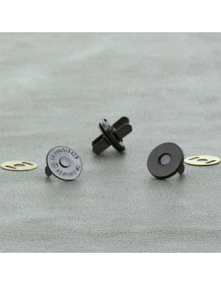 Pacote de 2 fechos magnéticos 14 mm - Prata escura