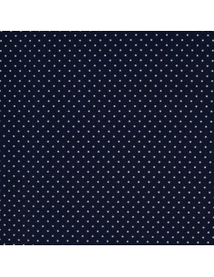 Tecidos de algodão com bolinhas - Azul marinho e branco