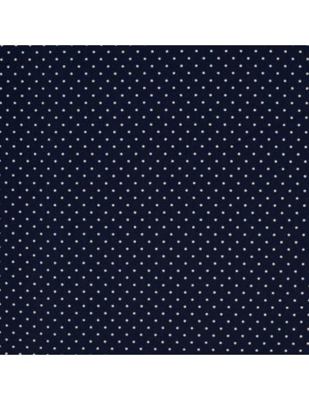 Tecidos de algodão com bolinhas - Azul marinho e branco
